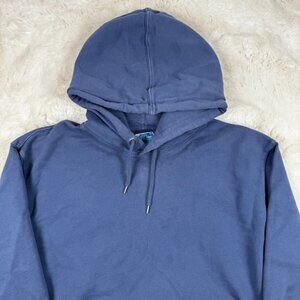 J.Crew Hoodie Men's Medium Blue Garment Dyed French Terry Pullover Sweatshirt